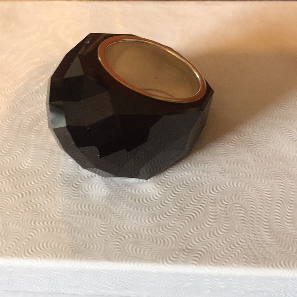 Swarovski Nirvana Faceted Black Crystal Ring